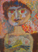 Woman's Bust - 5.00 x 7.00 inches - Tempura on Board