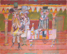 Card Sharper - 20.00 x 16.00 inches - Oil on Canvas Panel