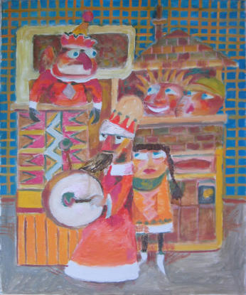 Roll up! Roll up! - 20.00 x 24.00 inches - Oil on Canvas Panel