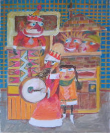 Roll up! Roll up! - 20.00 x 24.00 inches - Oil on Canvas Panel