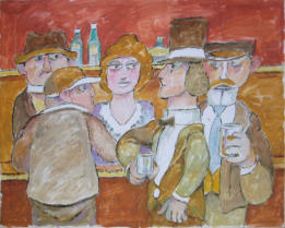 Mine's a pint - 20.00 x 16.00 inches - Oil on Canvas Panel