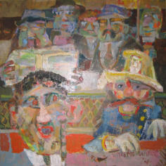 Omnibus - 24.00 x 24.00 inches - Oil on Board