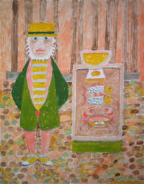 Fishmonger - 22.00 x 28.00 inches - Oil on Canvas Panel