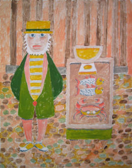 Fishmonger - 22.00 x 28.00 inches - Oil on Canvas Panel