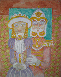 Happy Couple - 22.00 x 28.00 inches - Oil on Canvas Panel