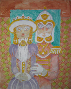 Happy Couple - 22.00 x 28.00 inches - Oil on Canvas Panel