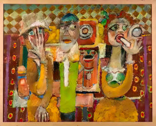 The Lipstick - 30.00 x 24.00 inches - Oil on Board
