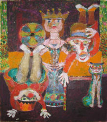 Acrobats - 20.00 x 24.00 inches - Oil on Canvas Panel