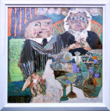 Grandparents - 27.50 x 27.50 inches - Oil on Board
