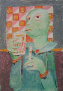 Green Man -  8.25 x 12.00 inches - Oil on Board
