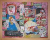 Public Bar - 19.25 x 15.50 inches - Oil on Canvas Panel