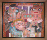 The Barmaid - 27.25 x 23.75 inches - Oil on Canvas Panel