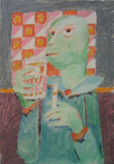 Green Man -  8.25 x 12.00 inches - Oil on Board