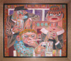 The Barmaid - 27.25 x 23.75 inches - Oil on Canvas Panel