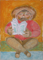 Reading Figure - 10.00 x 14.00 inches - Oil on Canvas Panel