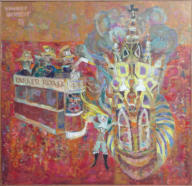 Fire! - 36.50 x 36.50 inches - Oil on Board
