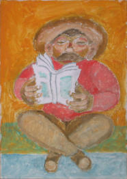 Reading Figure - 10.00 x 14.00 inches - Oil on Canvas Panel