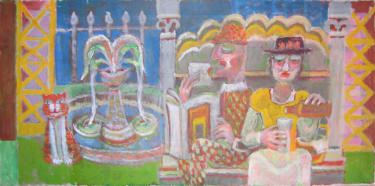 The Fountain - 36.00 x 18.00 inches - Oil on Canvas