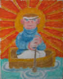 Rowing Boat in the Sun - 8.00 x 10.00 inches - Oil on Canvas