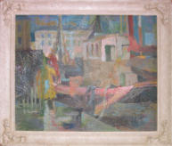 Sutton Harbour - 24.00 x 20.25 inches - Oil on Board
