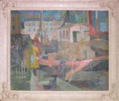 Sutton Harbour - 24.00 x 20.25 inches - Oil on Board