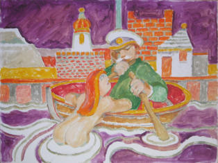 "Come in the Water's Lovely" - 24.00 x 18.00 inches - Oil on Canvas Panel
