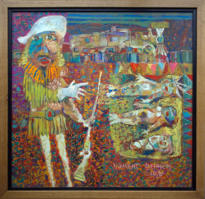 Massacre - 33.50 x 33.50 inches - Oil on Board