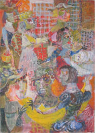 Draper's Shop - 14.00 x 18.00 inches - Tempura on Board