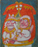 Punch and Judy - 8.00 x 10.00 inches - Oil on Canvas Panel