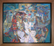 Figures - 27.25 x 23.25 inches - Oil on Board