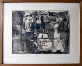 4 Shots a Penny - 25.00 x 20.50 inches - Ink on Paper