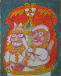 Punch and Judy - 8.00 x 10.00 inches - Oil on Canvas Panel