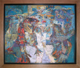 Figures - 27.25 x 23.25 inches - Oil on Board