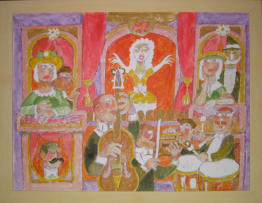 The Pit Orchestra - 26.25 x 20.25 inches - Oil on Canvas Panel