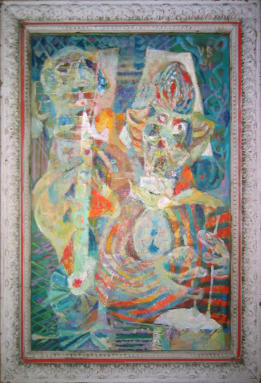Musicians - 25.50 x 37.50 inches - Oil on Board