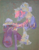 Man in a Hat - 14.00 x 18.00 inches - Oil on Canvas Panel