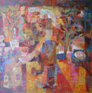 The Arrow - 36.00 x 36.00 inches - Oil on Board