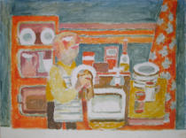 Washing Up - 24.00 x 18.00 inches - Oil on Canvas Panel