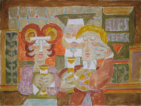 Ale Drinkers - 24.00 x 18.00 inches - Oil on Canvas Panel