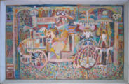 Street Scene - 30.75 x 20.00 inches - Oil on Board