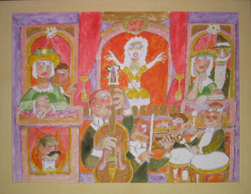 The Pit Orchestra - 26.25 x 20.25 inches - Oil on Canvas Panel
